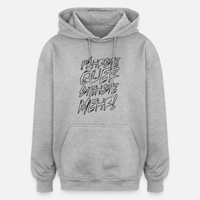 quer siehst du mehr - Oversized Unisex Hoodie - Grau meliert