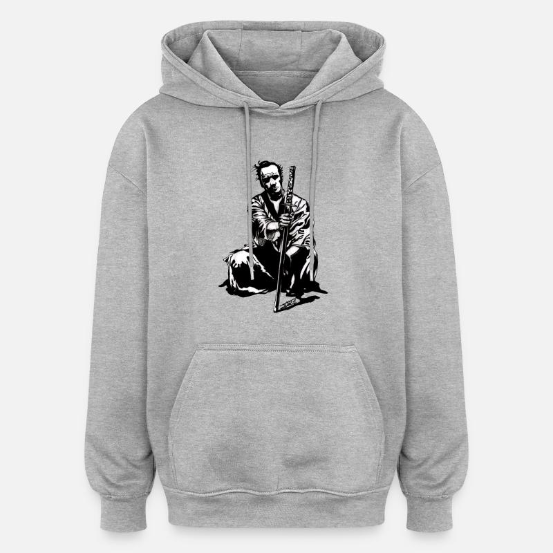 Samurai-JO - Sweat à capuche oversize unisexe - gris chiné