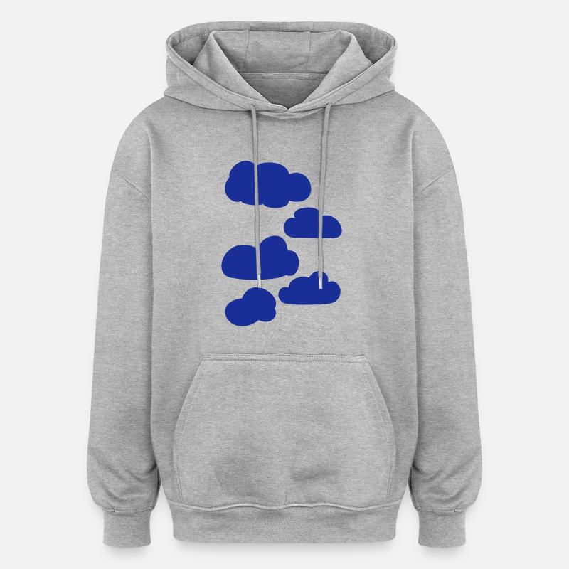 Nuages - Sweat à capuche oversize unisexe - gris chiné