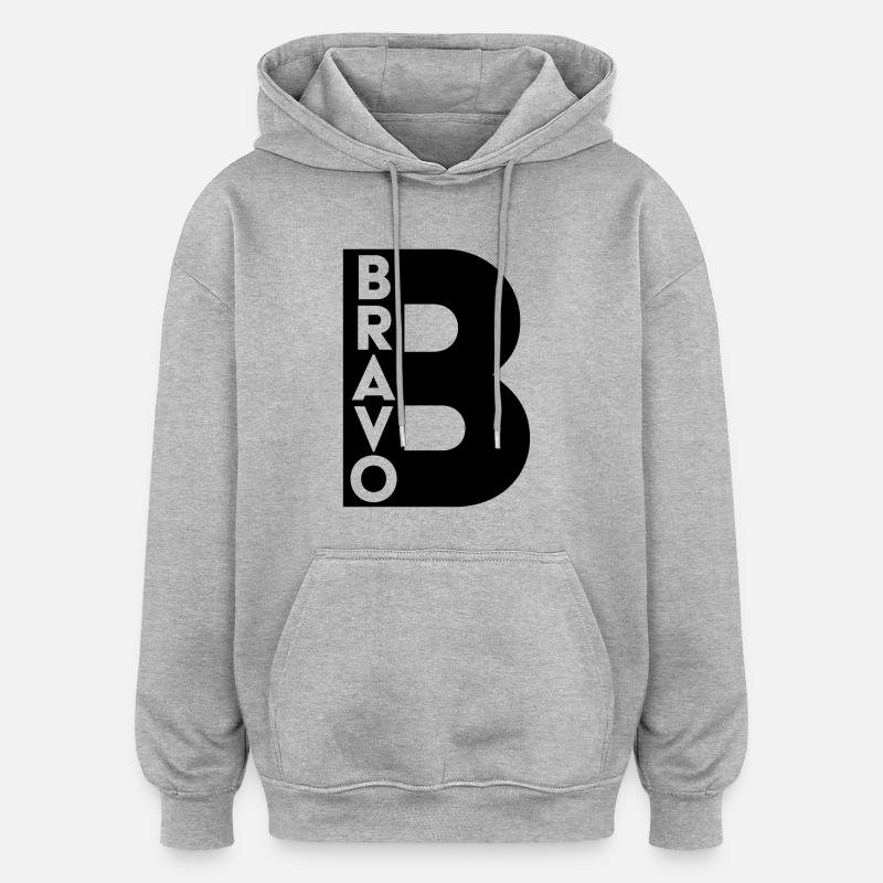 OTAN B - Sweat à capuche oversize unisexe - gris chiné
