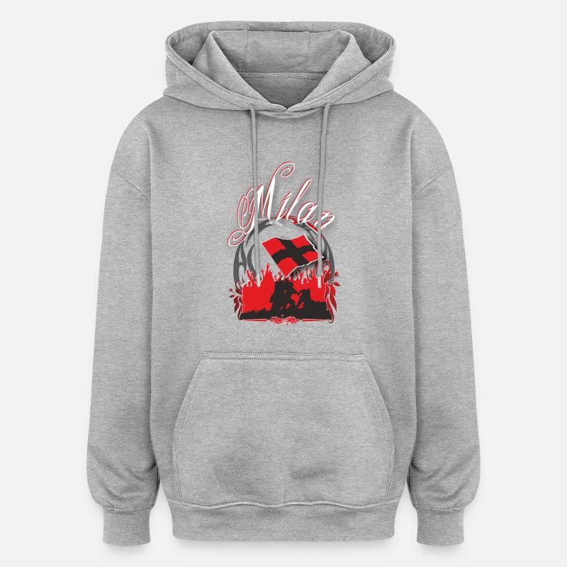 Milan - Sweat à capuche oversize unisexe - gris chiné