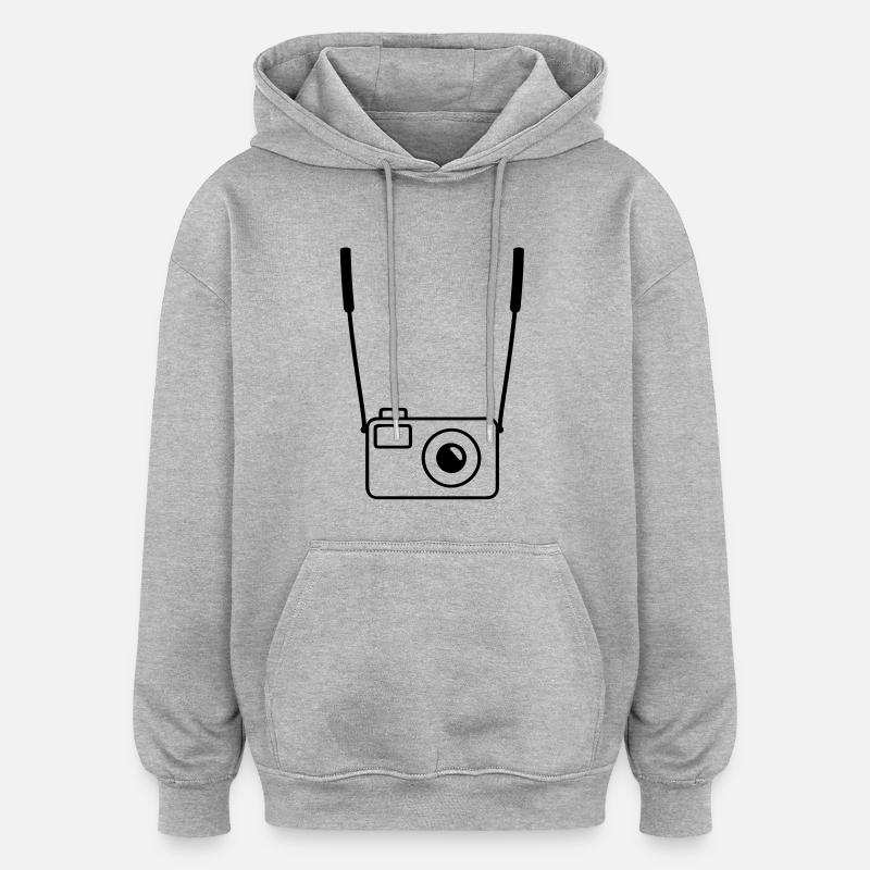 camera - Oversized Unisex Hoodie - heather grey