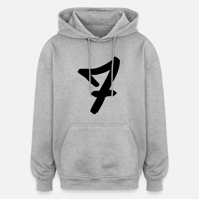 Graffiti : 7 - Sweat à capuche oversize unisexe - gris chiné