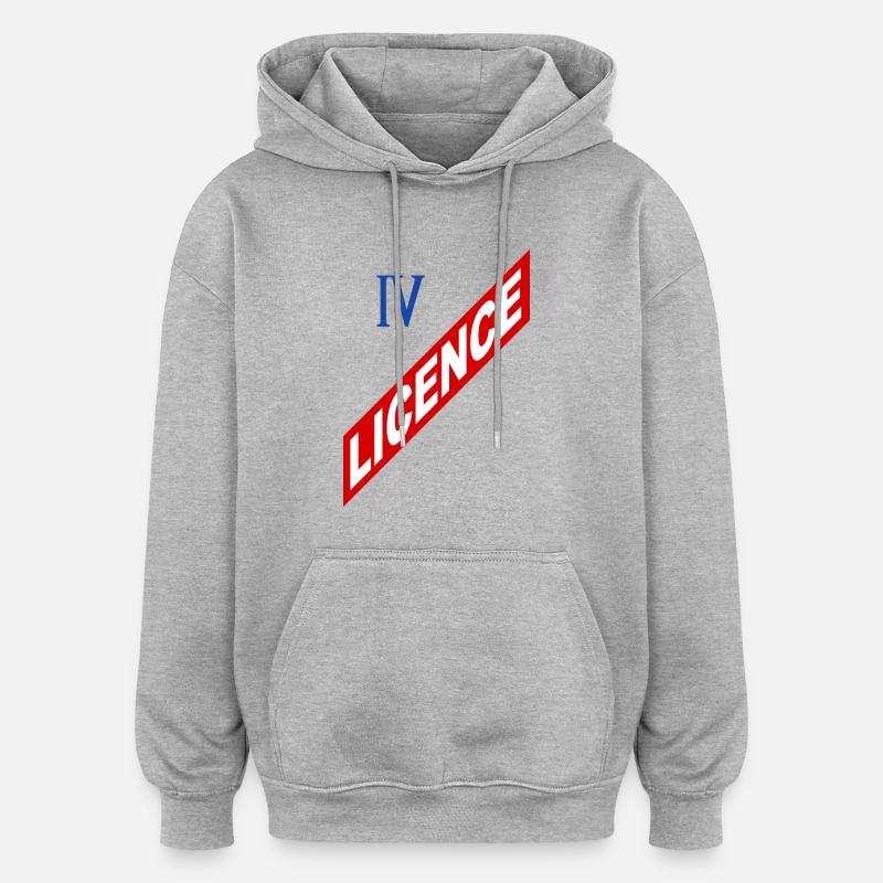 Licence 4 - Sweat à capuche oversize unisexe - gris chiné