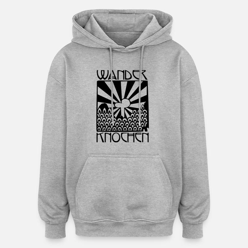 Os errants - Sweat à capuche oversize unisexe - gris chiné