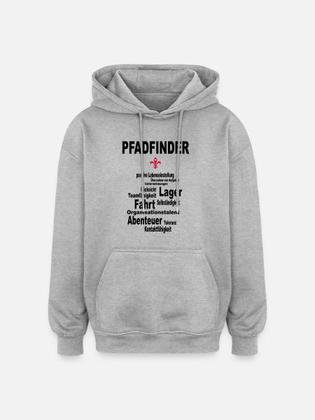 pfadfinder lebenseinstellung - Oversized Unisex Hoodie - Grau meliert