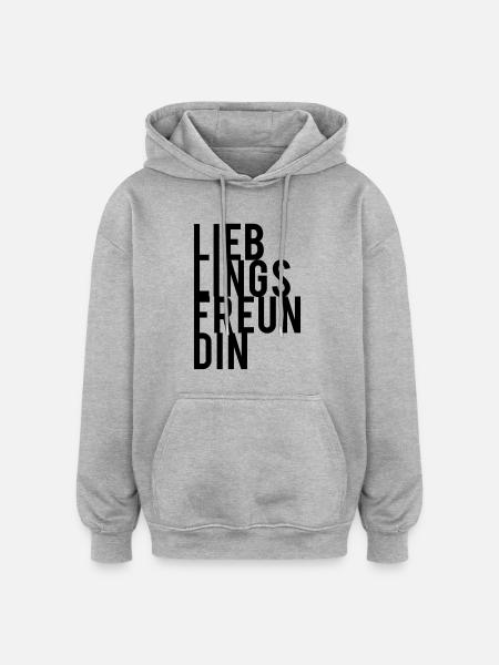 Lieblingsfreundin - Oversized Unisex Hoodie - Grau meliert