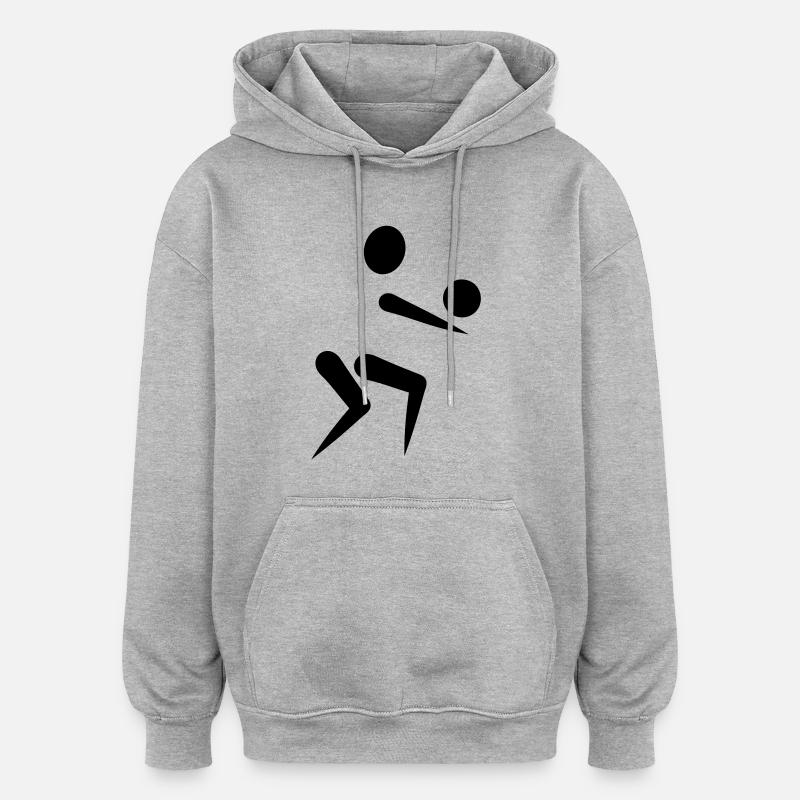 Volley-ball - Sweat à capuche oversize unisexe - gris chiné