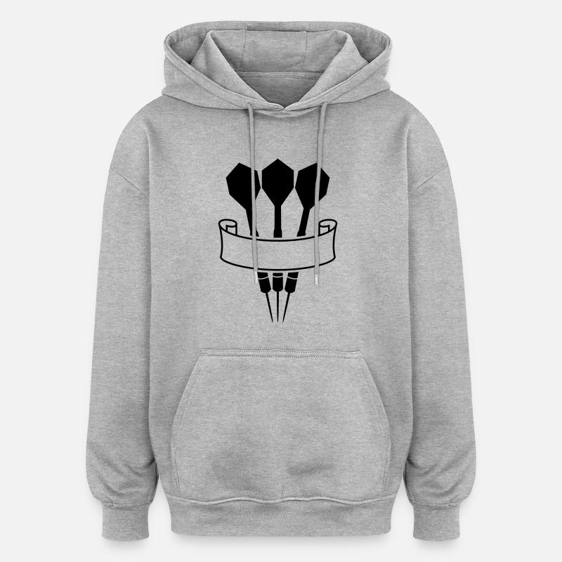 Darts Banner Logo - Sweat à capuche oversize unisexe - gris chiné