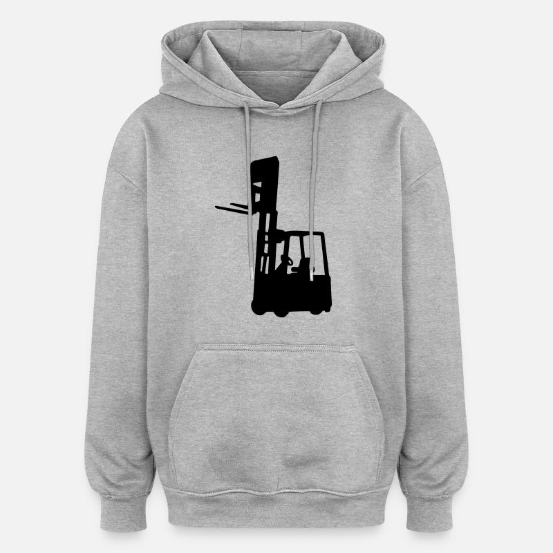 chariot élévateur - Sweat à capuche oversize unisexe - gris chiné