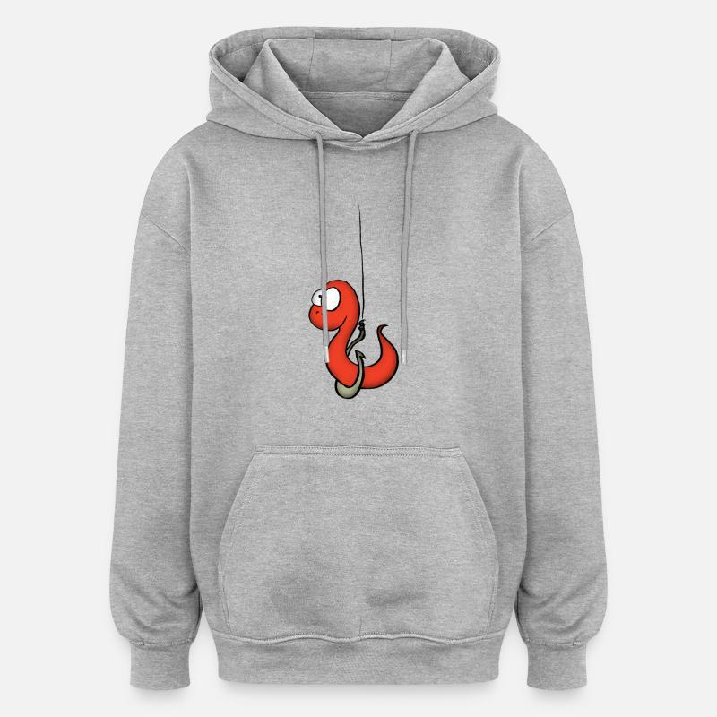 ver_rouge - Sweat à capuche oversize unisexe - gris chiné