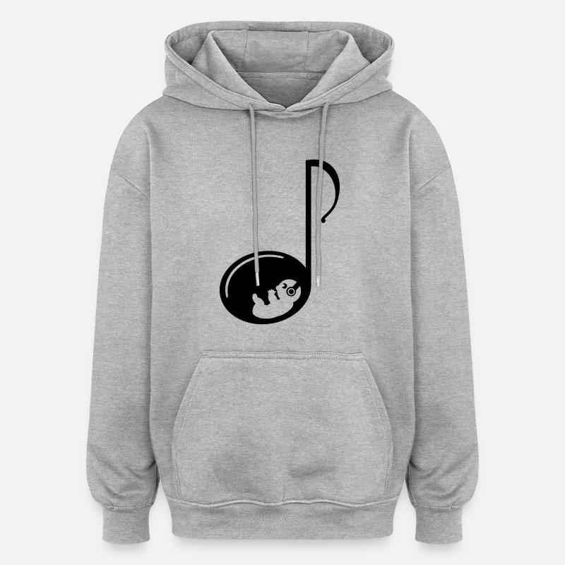 Bebe Croche - Sweat à capuche oversize unisexe - gris chiné