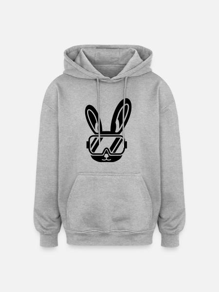 skihase_3_f1 - Oversized Unisex Hoodie - heather grey