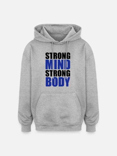 Strong - Oversized Unisex Hoodie - heather grey