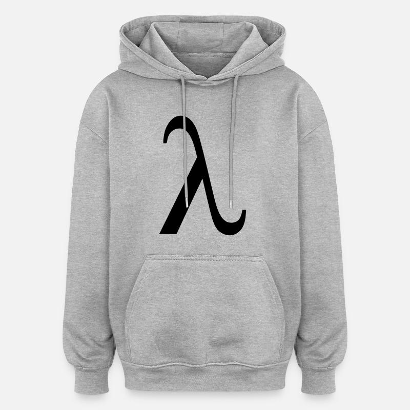 Lambda - Sweat à capuche oversize unisexe - gris chiné