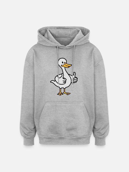 Gans - Oversized Unisex Hoodie - Grau meliert