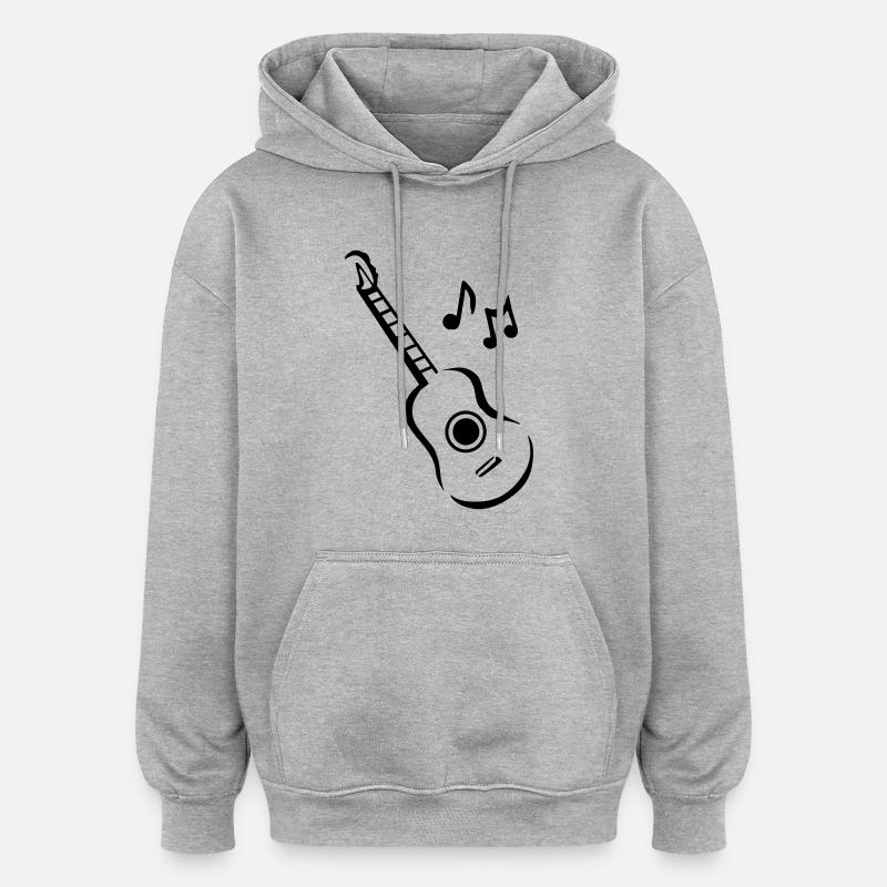 Guitar - Sweat à capuche oversize unisexe - gris chiné