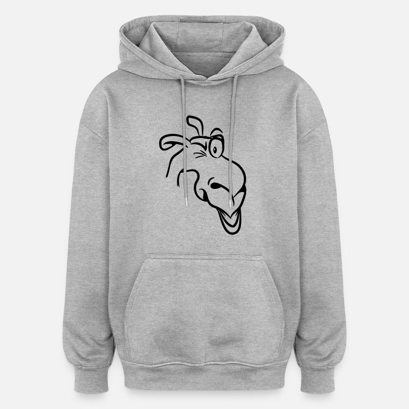 Camel witty - Oversized Unisex Hoodie - heather grey