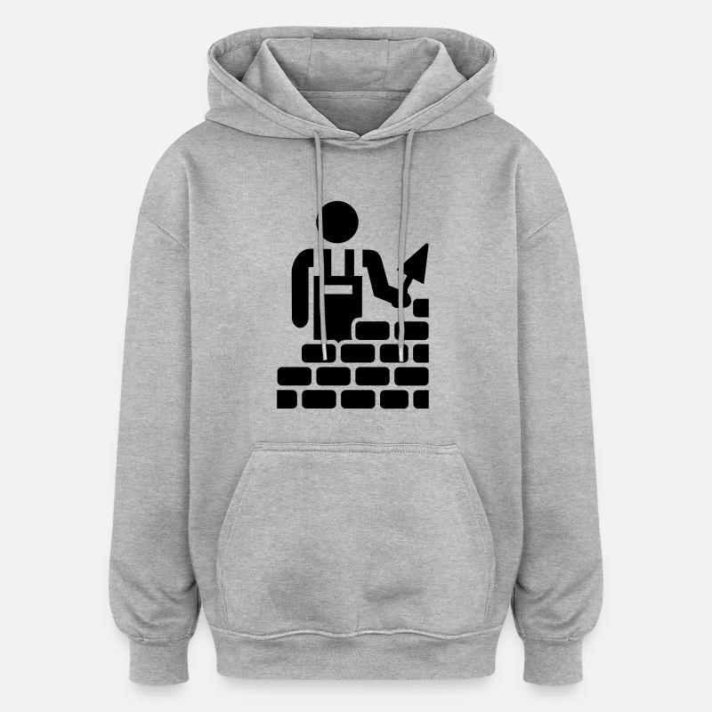 Brick layer - Oversized Unisex Hoodie - heather grey