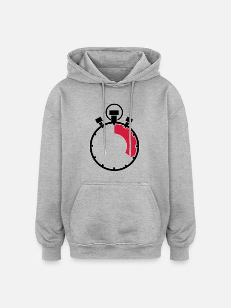 stopuhr_02 - Oversized Unisex Hoodie - Grau meliert