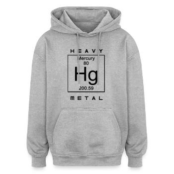 Heavy Metal - Sweat à capuche oversize unisexe - gris chiné - Devant - Noah (186cm)