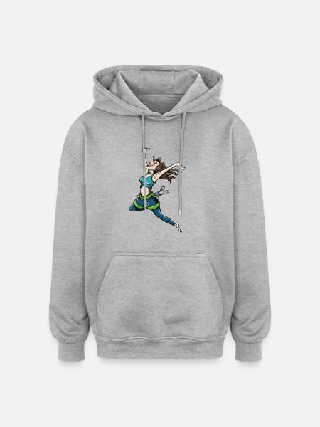 Successful Climb - Oversized Unisex Hoodie - Grau meliert