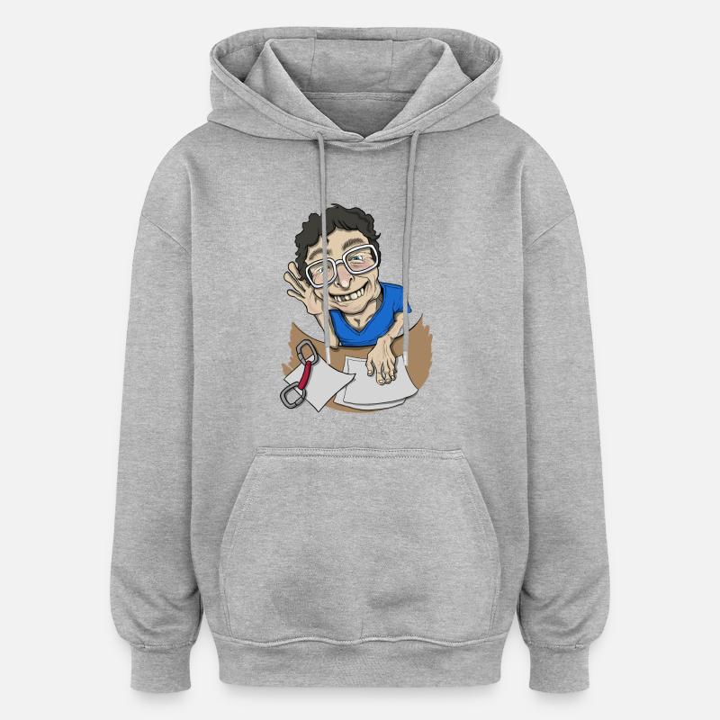 Écouter - Sweat à capuche oversize unisexe - gris chiné