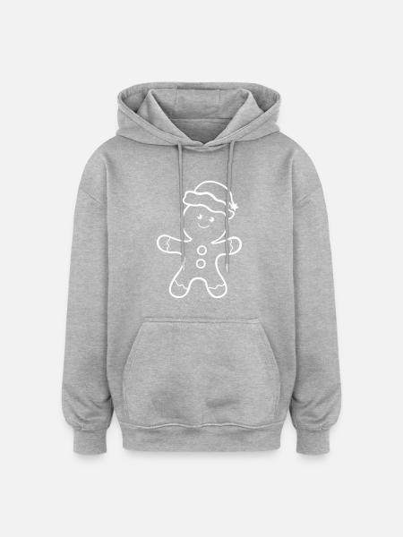 Gingerbread man - Oversized Unisex Hoodie - heather grey