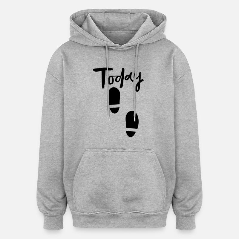 Chic - Sweat à capuche oversize unisexe - gris chiné