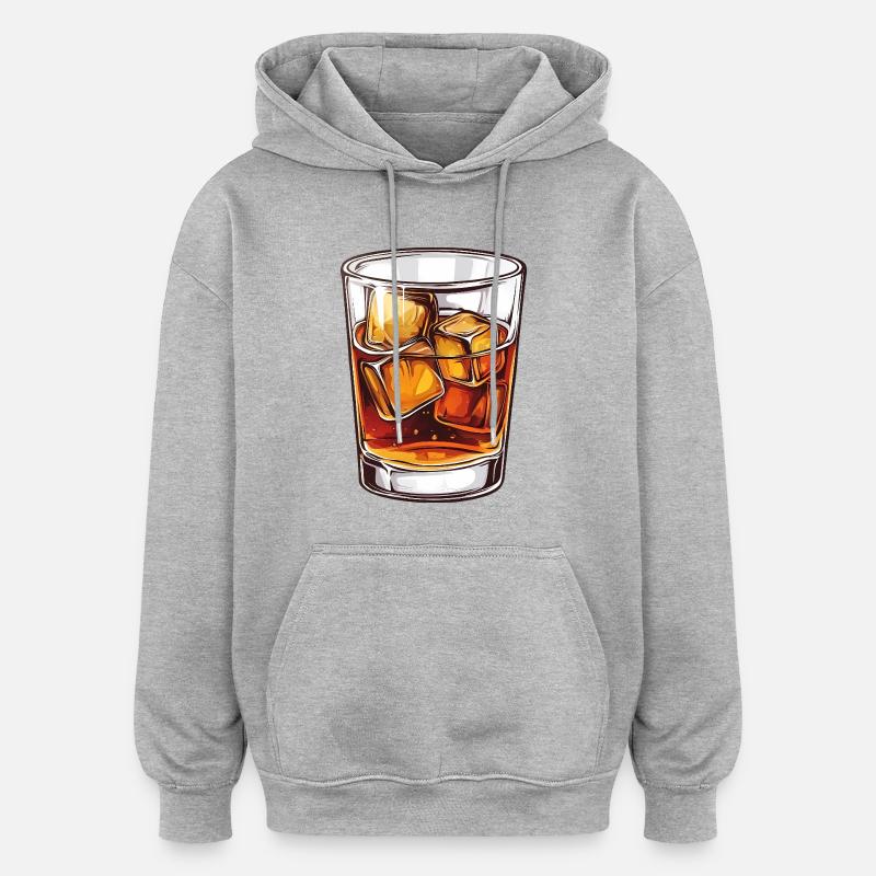 Whisky Bourbon - Sweat à capuche oversize unisexe - gris chiné