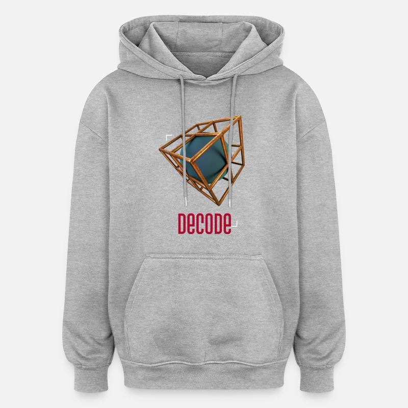 Imprimés pour mélomanes, musique, tendance - Sweat à capuche oversize unisexe - gris chiné