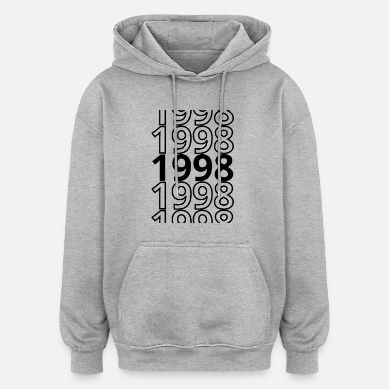 1998 1998 1998 - Sweat à capuche oversize unisexe - gris chiné