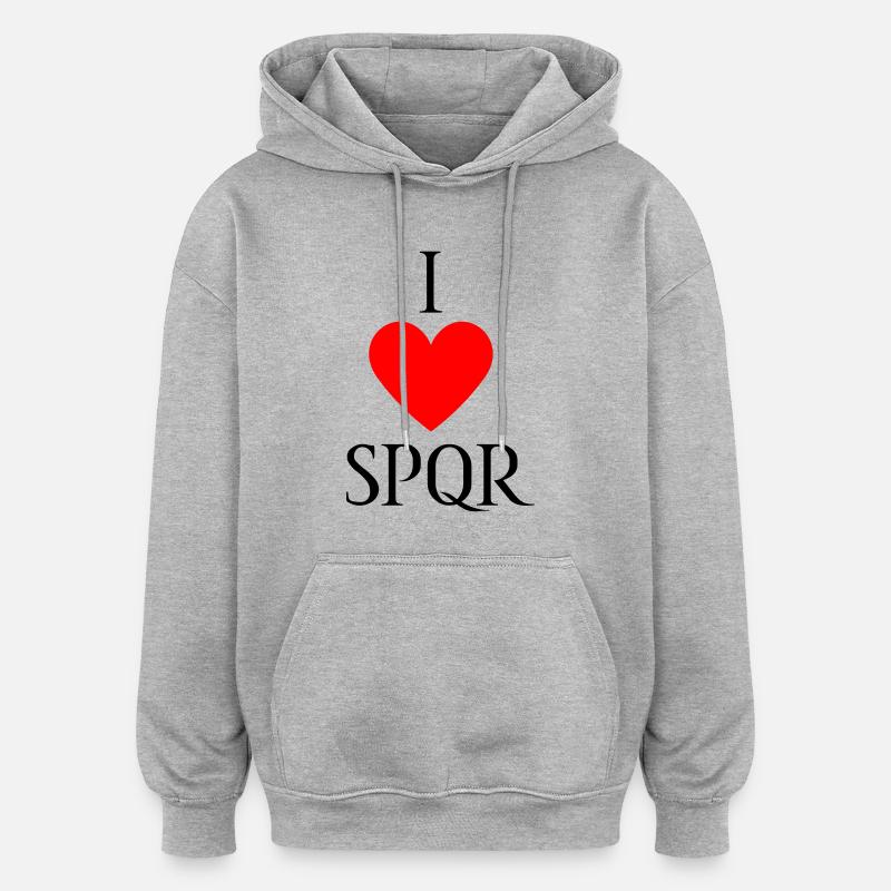 J’AIME SPQR Vector Dark - Sweat à capuche oversize unisexe - gris chiné