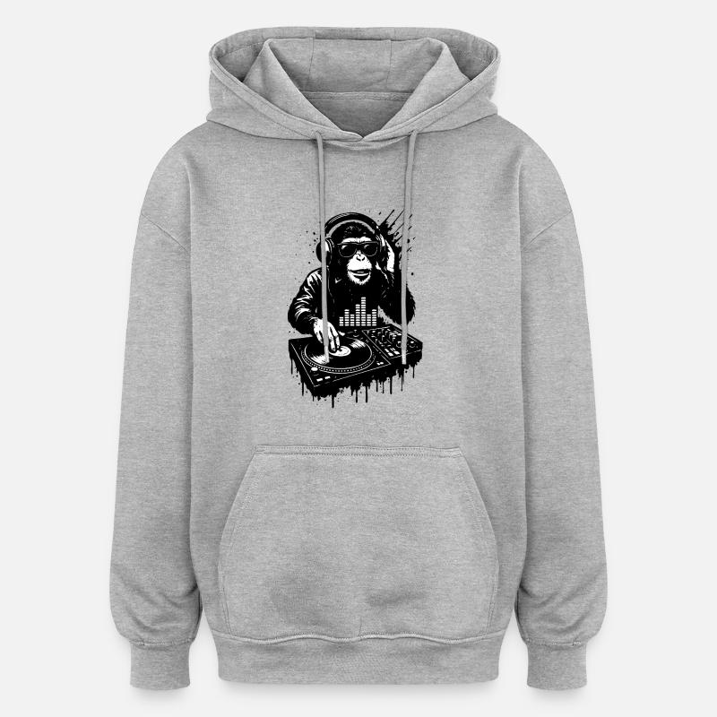 DJ Affe - Oversized Unisex Hoodie - Grau meliert