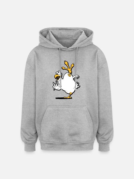 kung_fu_chicken - Oversized Unisex Hoodie - heather grey