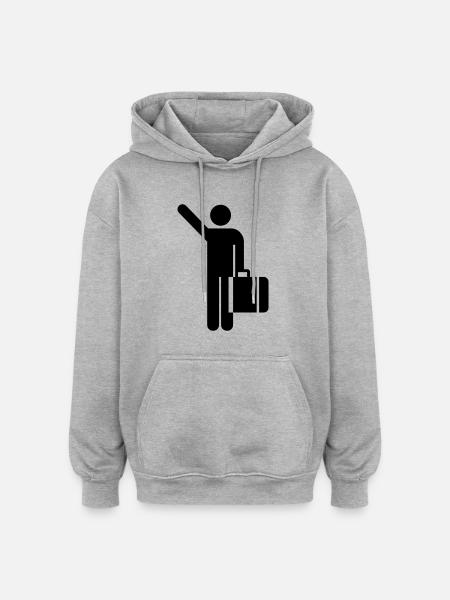 Hagler førerhus person, - Oversize unisex hoodie - grå meleret