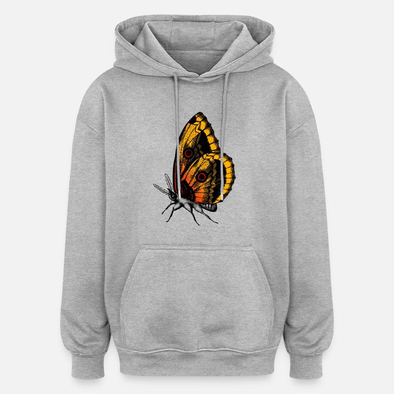 Beau papillon idée cadeau - Sweat à capuche oversize unisexe - gris chiné
