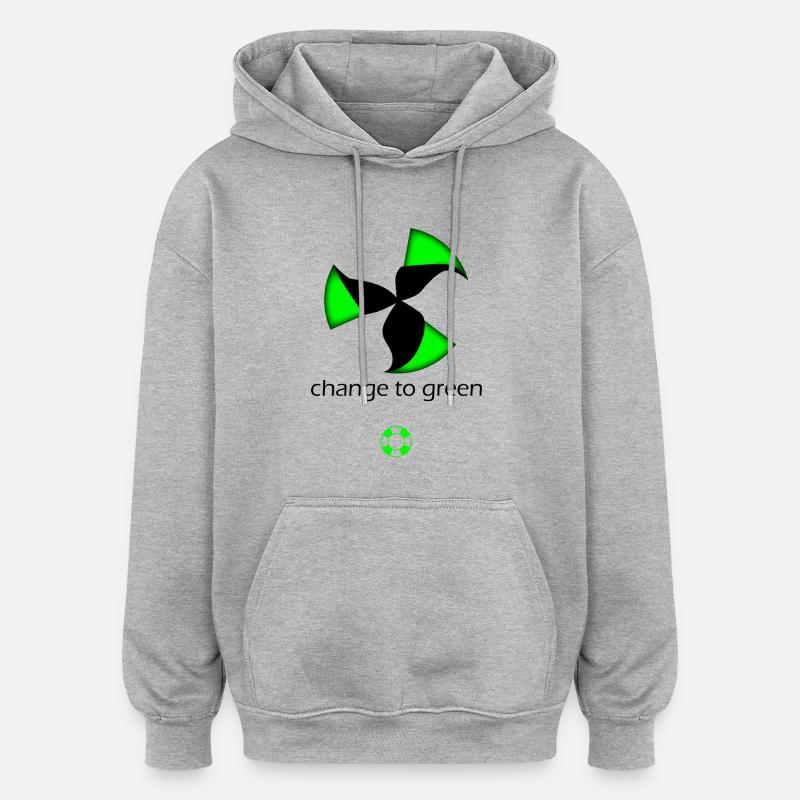 passer au vert - Sweat à capuche oversize unisexe - gris chiné