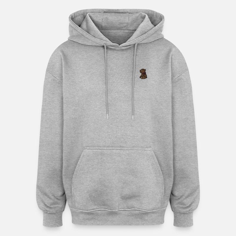 Teddybär sitzend - Oversized Unisex Hoodie - Grau meliert