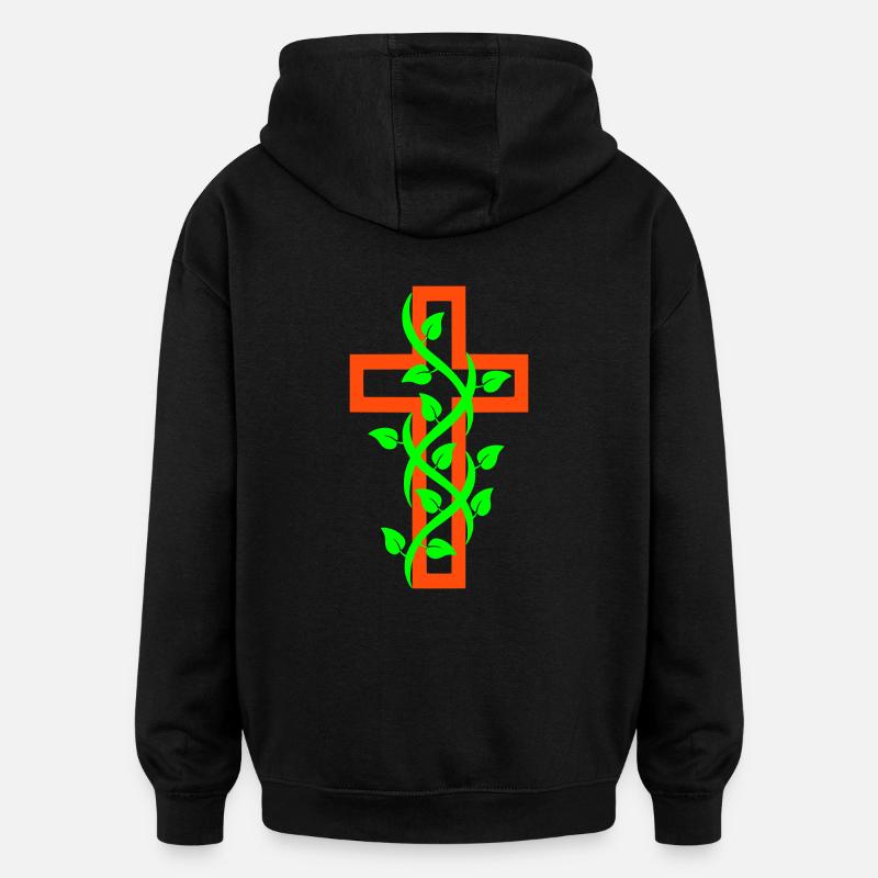 Cross - Sweat à capuche oversize unisexe - noir