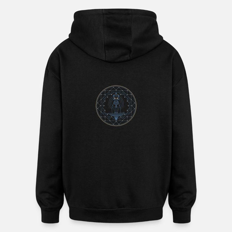 Bastet Ägyptische Katze - Oversized Unisex Hoodie - Schwarz