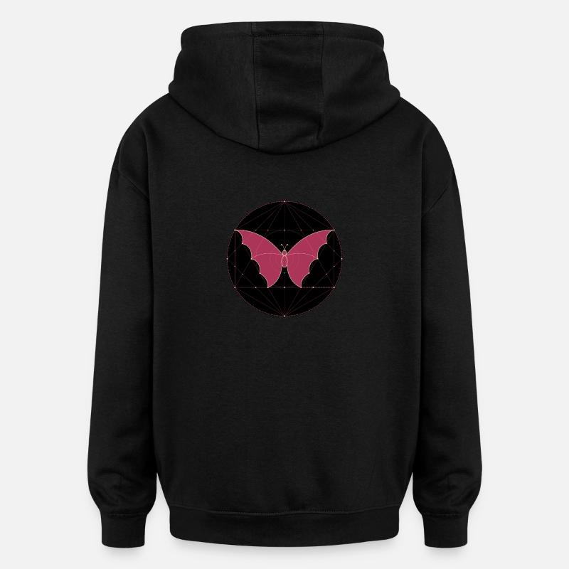 Heilige Geometrie Schmetterling - Oversized Unisex Hoodie - Schwarz