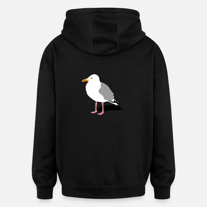 mouette port mer - Sweat à capuche oversize unisexe - noir
