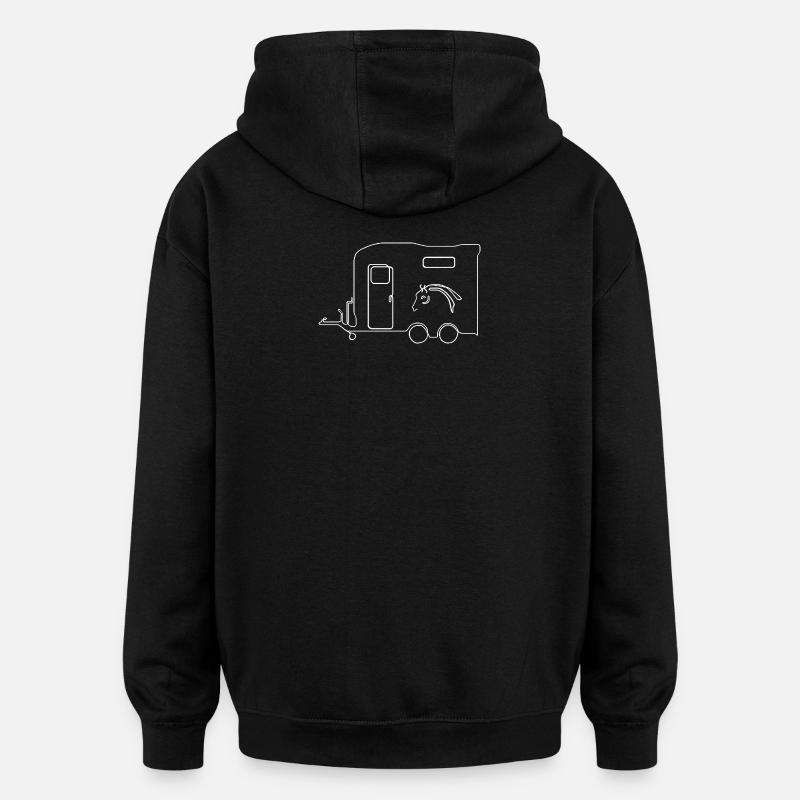 Remorque pour chevaux - Sweat à capuche oversize unisexe - noir
