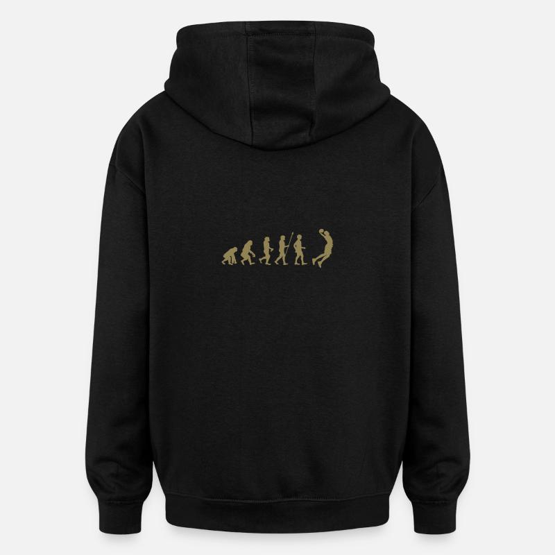 basketball Evolution - Basketballer beim Dunking - Oversized Unisex Hoodie - Schwarz