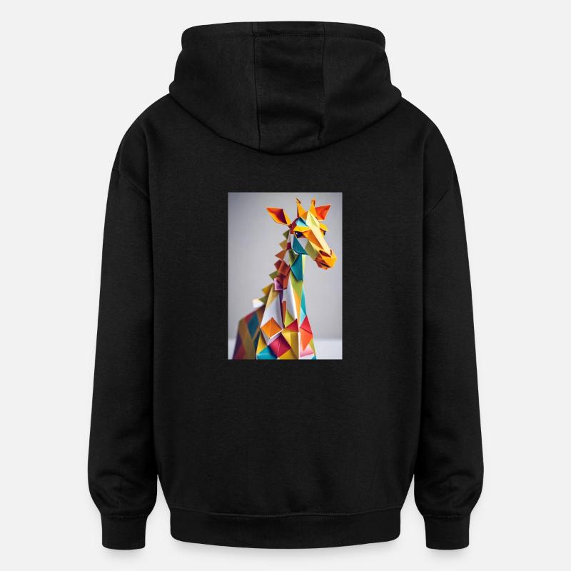Girafe - Sweat à capuche oversize unisexe - noir