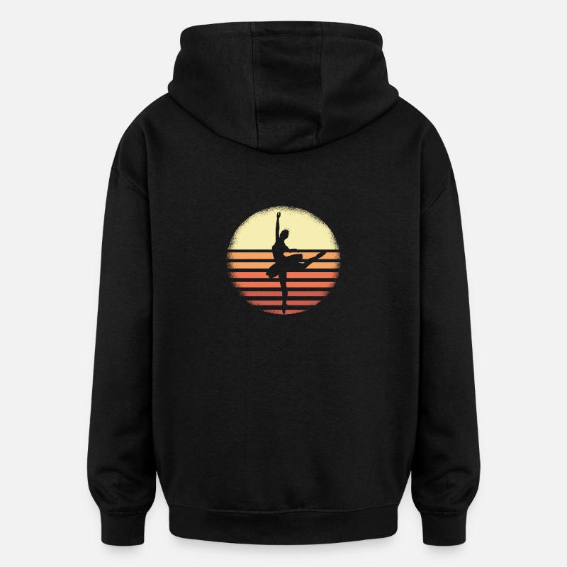 Silhouette de ballerine de ballet – - Sweat à capuche oversize unisexe - noir