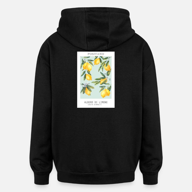 Citrons - Sweat à capuche oversize unisexe - noir
