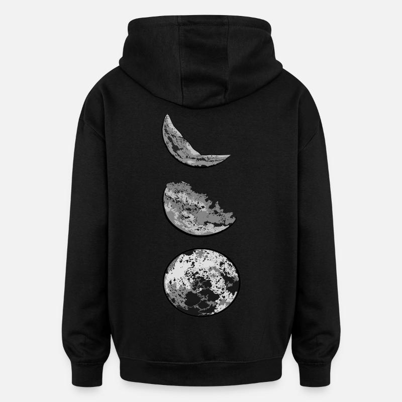 phases de lune - Sweat à capuche oversize unisexe - noir