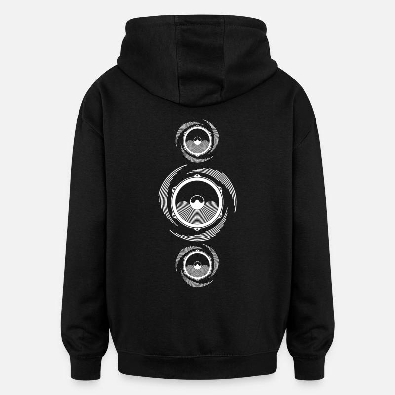Spirale Son Haut-parleur basse - Sweat à capuche oversize unisexe - noir